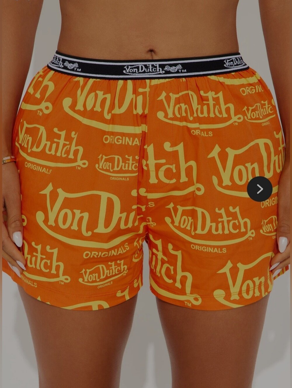 Von Dutch Orange and Yellow Logo Boxer Shorts